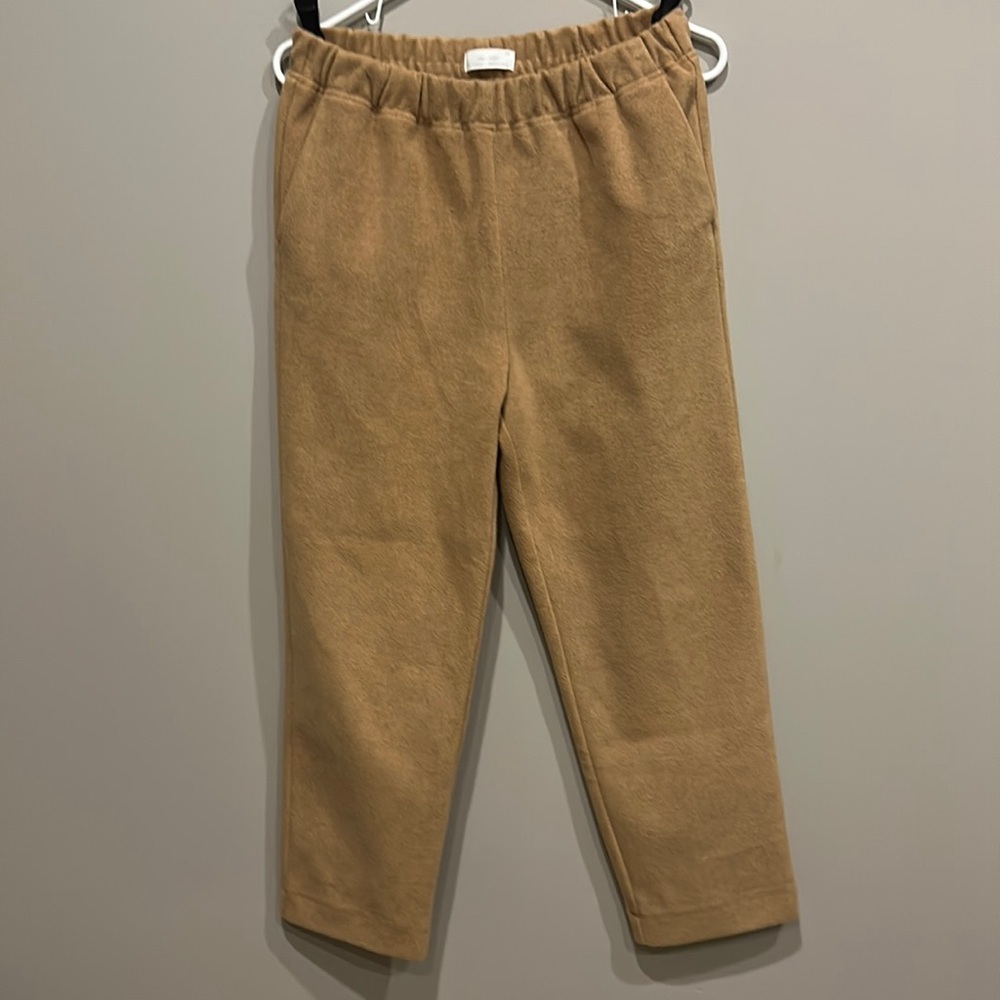 Oak + Fort brushed camel tan pull on pants size medium
